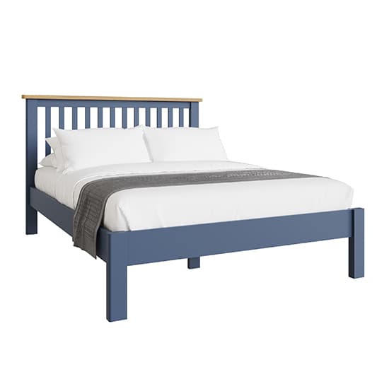 Rosemont Wooden Double Bed In Dark Blue_2
