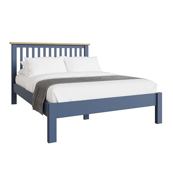 Rosemont Wooden King Size Bed In Dark Blue_2