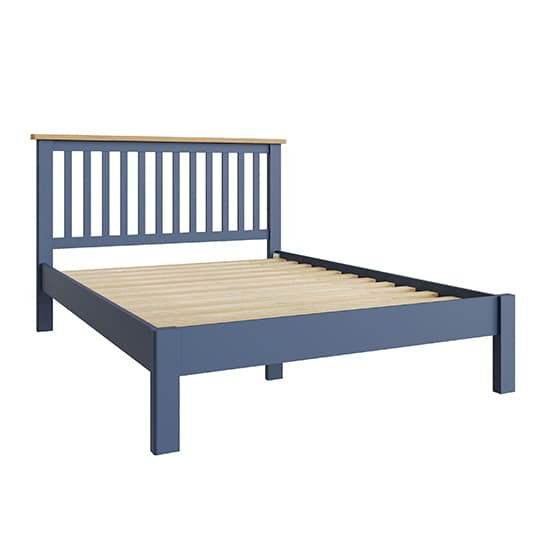 Rosemont Wooden King Size Bed In Dark Blue_3