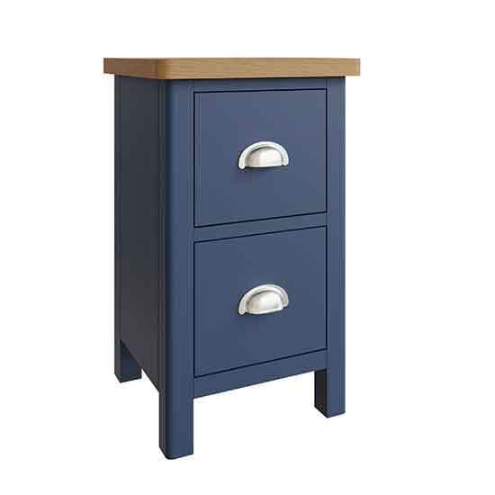 Rosemont Wooden 2 Drawers Bedside Cabinet In Dark Blue_2