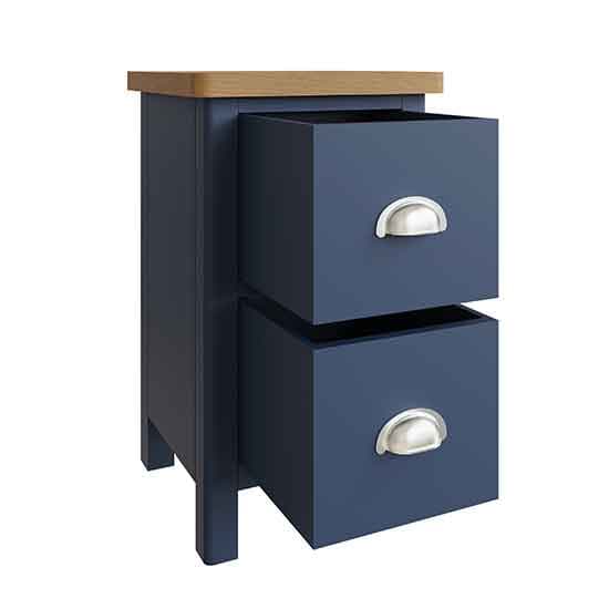 Rosemont Wooden 2 Drawers Bedside Cabinet In Dark Blue_3