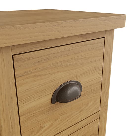 Rosemont Wooden 2 Drawers Bedside Cabinet In Rustic Oak_4
