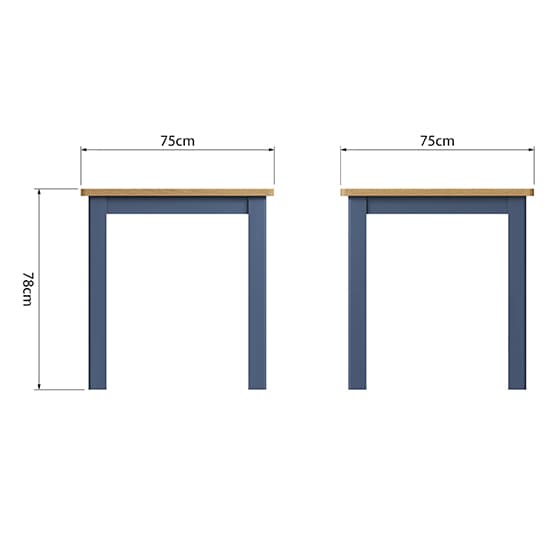 Rosemont Square Wooden Dining Table In Dark Blue_4