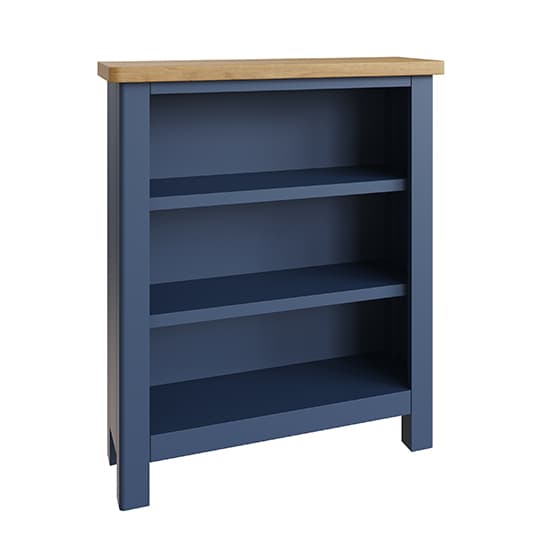 Rosemont Wide Wooden Small Bookcase In Dark Blue_2
