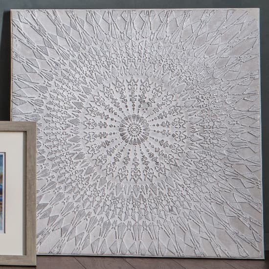 Rosina Textured Canvas Wall Art In Distressed White