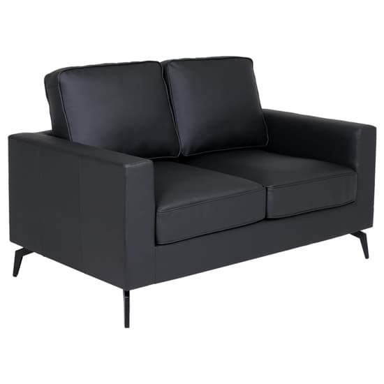 Roswell Upholstered Faux Leather 2 Seater Sofa In Black Furniture in