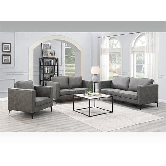Rotland Fabric 3 Seater Sofa In Charcoal_2