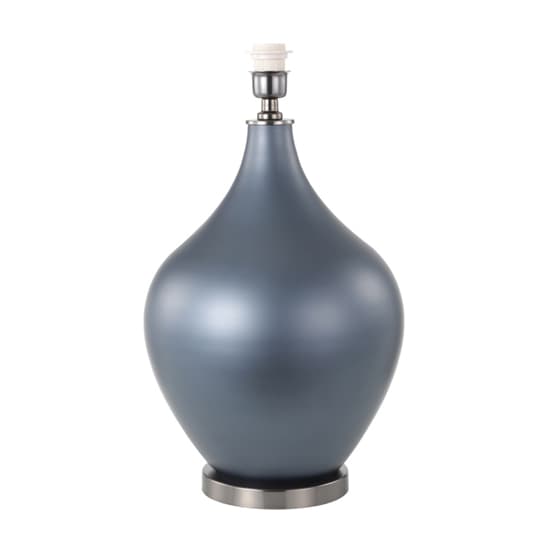 Rovigo Blue Velvet Shade Table Lamp With Matte Blue Glass Base_4