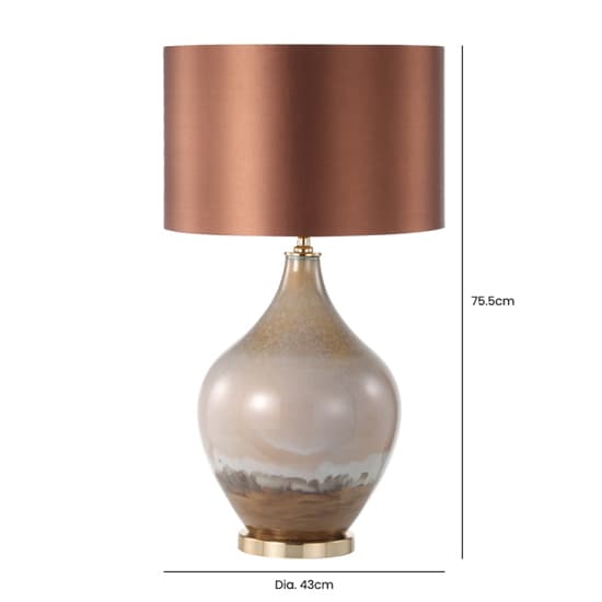 Rovigo Dark Brown Silk Shade Table Lamp With Brown Glass Base_2