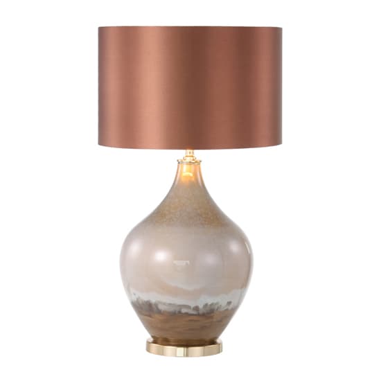 Rovigo Dark Brown Silk Shade Table Lamp With Brown Glass Base_3