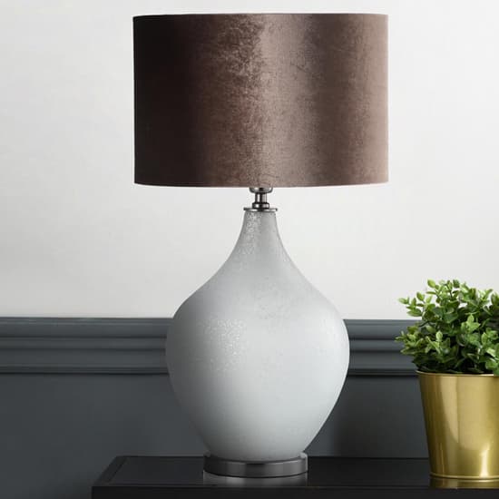 Rovigo Mocha Velvet Shade Table Lamp With Silver Glass Base_1