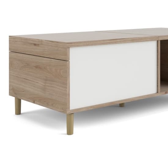 Roxo Wooden Coffee Table With Sliding Top In Oak And White_5