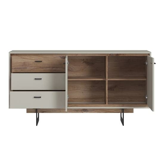 Royse Wooden Sideboard With 2 Doors 3 Drawers In Grey And Oak_2