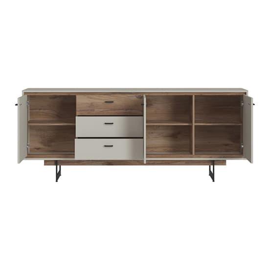 Royse Wooden Sideboard With 3 Doors 3 Drawers In Grey And Oak_2