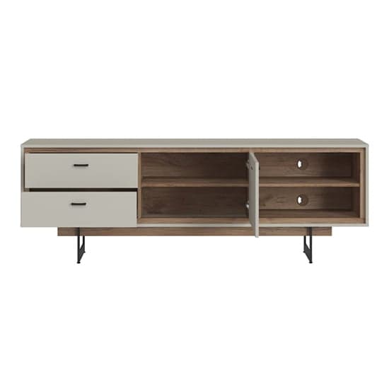 Royse Wooden TV Stand With 1 Door 2 Drawers In Grey And Oak_2