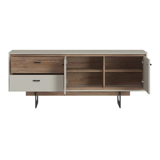 Royse Wooden TV Stand With 2 Doors 2 Drawers In Grey And Oak_2