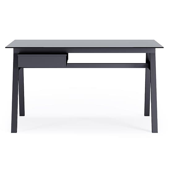 Rubery Black Glass Top Computer Desk With Black Frame_3