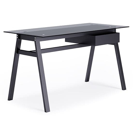 Rubery Grey Glass Top Computer Desk With Grey Frame_2