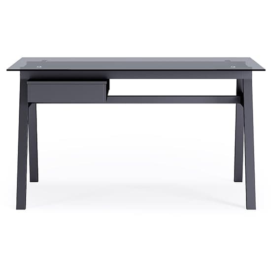 Rubery Grey Glass Top Computer Desk With Grey Frame_3
