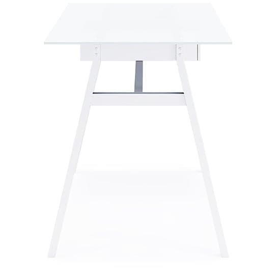 Rubery White Glass Top Computer Desk With White Frame_6