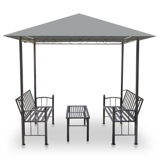 Ruby Garden Pavilion With 1 Table And 2 Benches In Anthracite_3