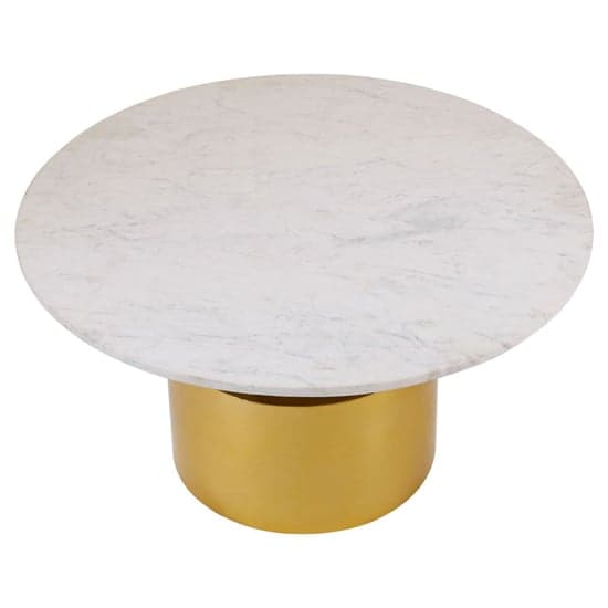 Mekbuda Round White Marble Top Coffee Table With Gold Base_2