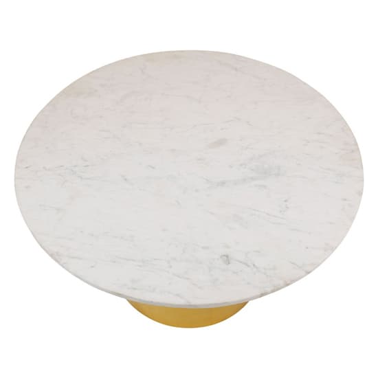 Mekbuda Round White Marble Top Coffee Table With Gold Base_3