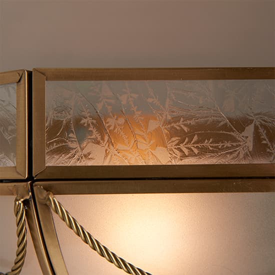 Russell Frosted Glass Wall Light In Antique Brass_4