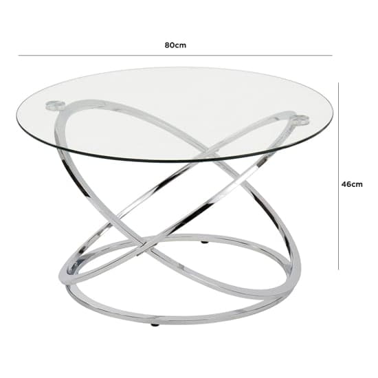 Ruston Clear Glass Coffee Table With Shiny Chrome Metal Base_2
