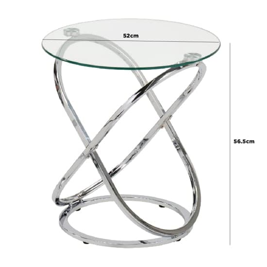 Ruston Clear Glass End Table With Shiny Chrome Metal Base_3