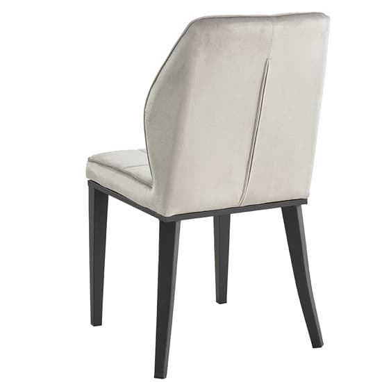 Romano Grey Velvet Dining Chairs With Matt Black Legs In Pair_3