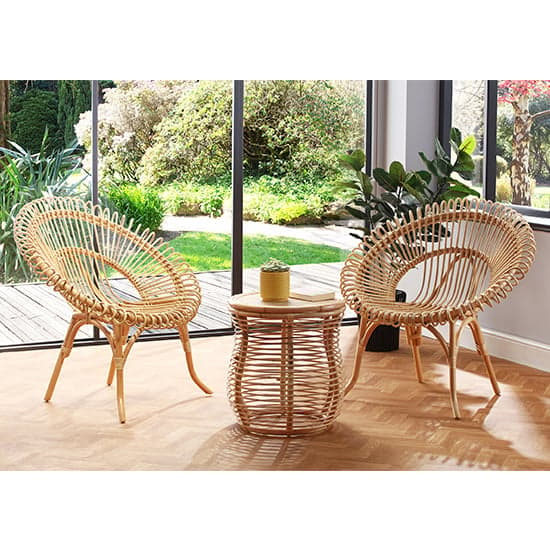 Rybnik Rattan Bistro Set With 2 Suzano Natural Chairs_1