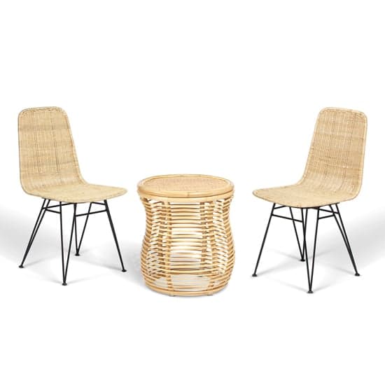 Rybnik Rattan Bistro Set In Natural With 2 Puqi Natural Dining Chairs_2