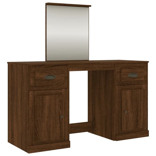 Ryker Wooden Dressing Table With Mirror In Brown Oak_3