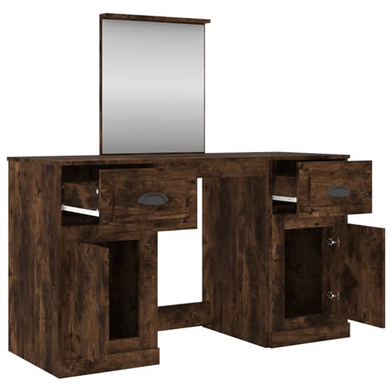 Ryker Wooden Dressing Table With Mirror In Smoked Oak_5
