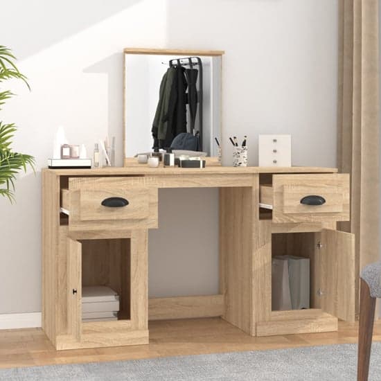 Ryker Wooden Dressing Table With Mirror In Sonoma Oak_2