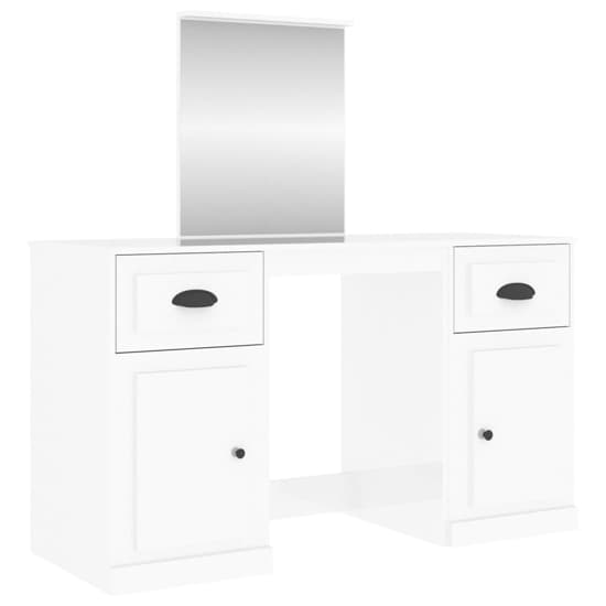 Ryker High Gloss Dressing Table With Mirror In White Furniture in Fashion