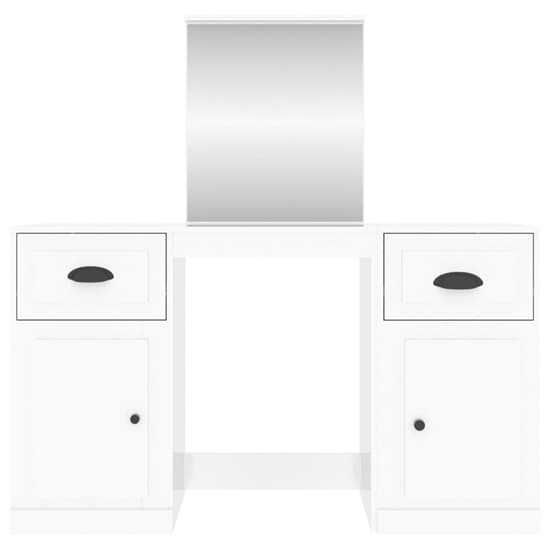 Ryker High Gloss Dressing Table With Mirror In White Furniture in Fashion