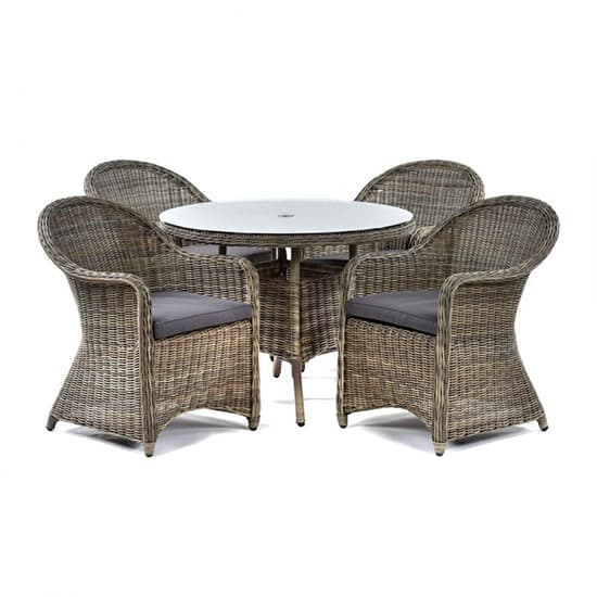 Ryker Outdoor Rattan Round Dining Table And 4 Armchairs_3