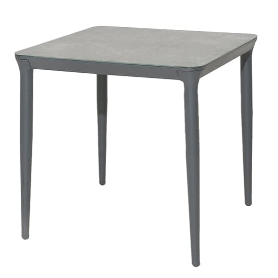 Rykon 750mm Grey Ceramic Effect Glass Dining Table 4 Chairs_2