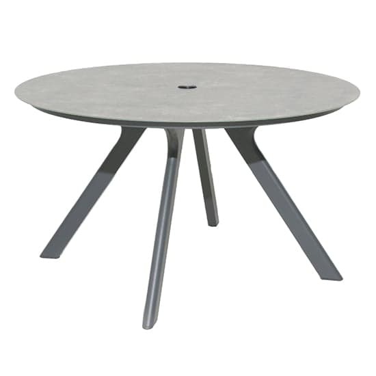 Rykon Grey Ceramic Effect Glass Dining Table With 6 Armchairs_2