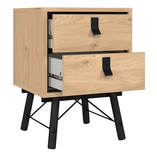 Rynok Bedside Cabinet With 2 Drawers In Jackson Hickory Oak_2