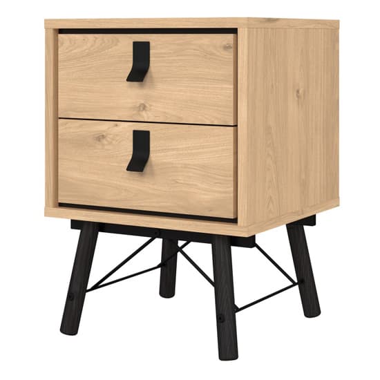 Rynok Bedside Cabinet With 2 Drawers In Jackson Hickory Oak_3