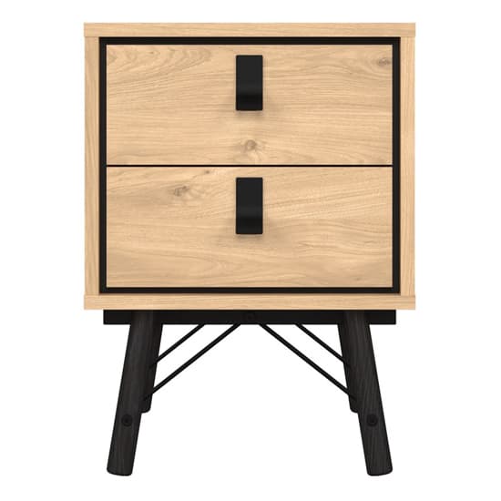 Rynok Bedside Cabinet With 2 Drawers In Jackson Hickory Oak_4