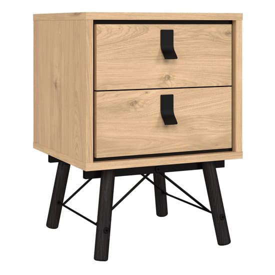 Rynok Bedside Cabinet With 2 Drawers In Jackson Hickory Oak_5