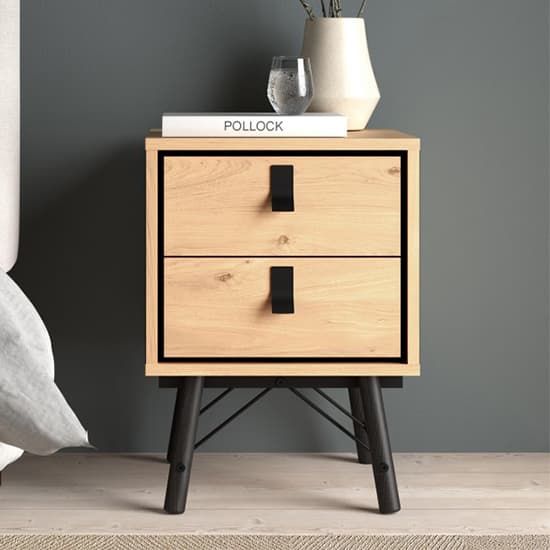 Rynok Bedside Cabinet With 2 Drawers In Jackson Hickory Oak_1