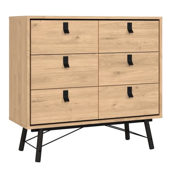 Rynok Wooden Chest Of 6 Drawers In Jackson Hickory Oak_5
