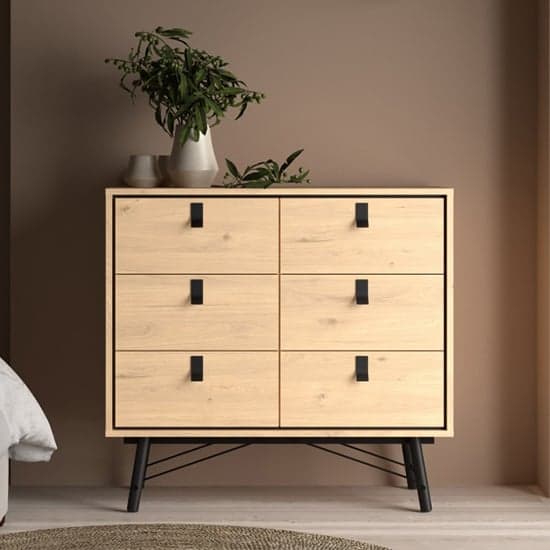 Rynok Wooden Chest Of 6 Drawers In Jackson Hickory Oak_1