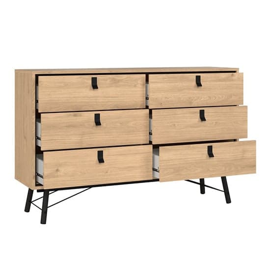 Rynok Wooden Chest Of 6 Drawers Wide In Jackson Hickory Oak_2