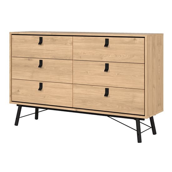 Rynok Wooden Chest Of 6 Drawers Wide In Jackson Hickory Oak_3